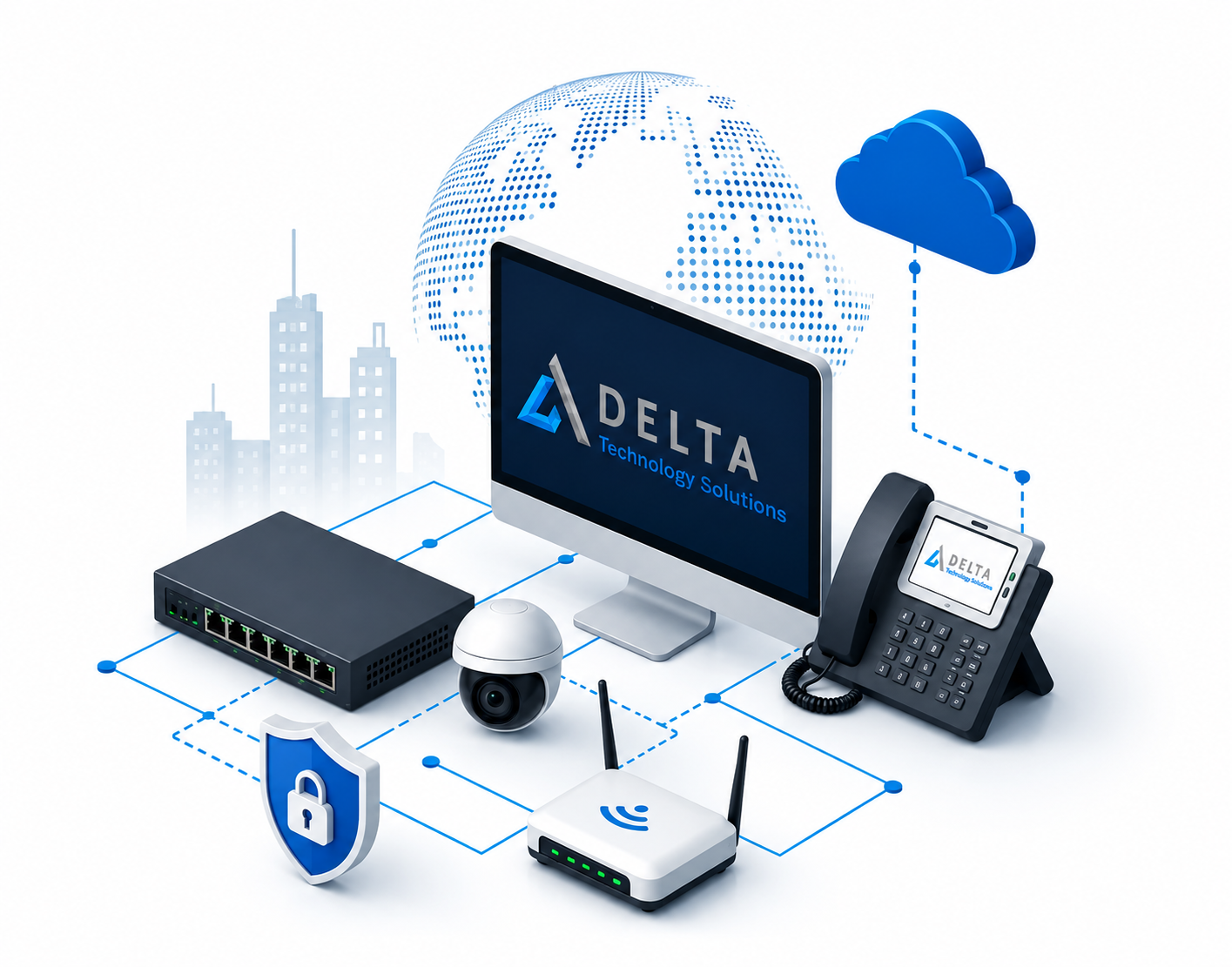 Business technology solutions including VoIP, networking, security and cloud services