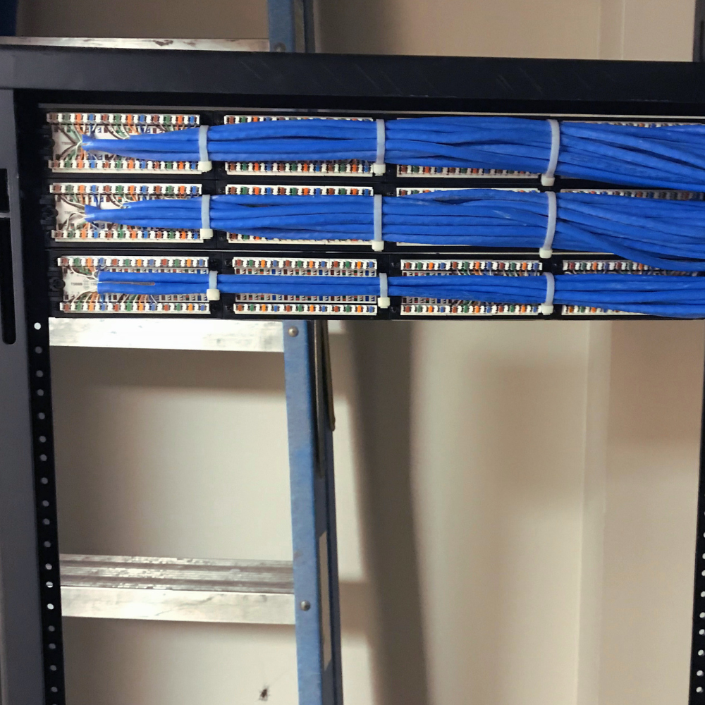 Network cabling and patch panel installation